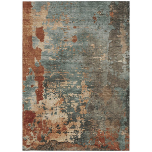 Homeroots 3' X 5' Abstract Washable Indoor Outdoor Area Rug For Stylish Home And Patio Décor Solutions Seafoam Polyester 618237