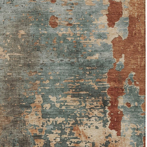 Homeroots 3' X 5' Abstract Washable Indoor Outdoor Area Rug For Stylish Home And Patio Décor Solutions Seafoam Polyester 618237