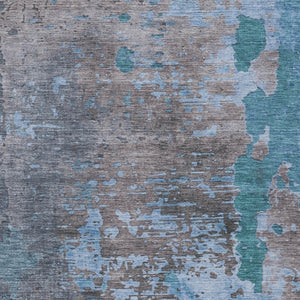 Homeroots 3' X 5' Abstract Washable Indoor Outdoor Area Rug For Stylish Home And Patio Décor Solutions Teal Polyester 618238