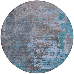 Homeroots 3' X 5' Abstract Washable Indoor Outdoor Area Rug For Stylish Home And Patio Décor Solutions Teal Polyester 618240