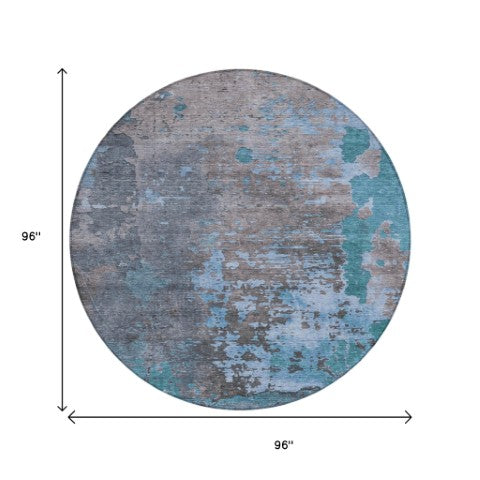 Homeroots 3' X 5' Abstract Washable Indoor Outdoor Area Rug For Stylish Home And Patio Décor Solutions Teal Polyester 618240
