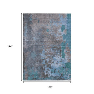 Homeroots 3' X 5' Abstract Washable Indoor Outdoor Area Rug For Stylish Home And Patio Décor Solutions Teal Polyester 618242