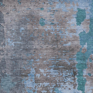 Homeroots 3' X 5' Abstract Washable Indoor Outdoor Area Rug For Stylish Home And Patio Décor Solutions Teal Polyester 618243