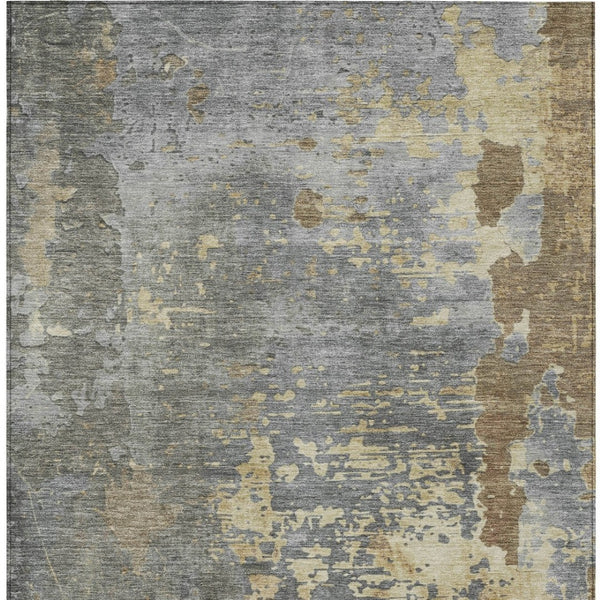 Homeroots 3' X 5' Abstract Washable Indoor Outdoor Area Rug For Stylish Home And Patio Décor Solutions Taupe Polyester 618244