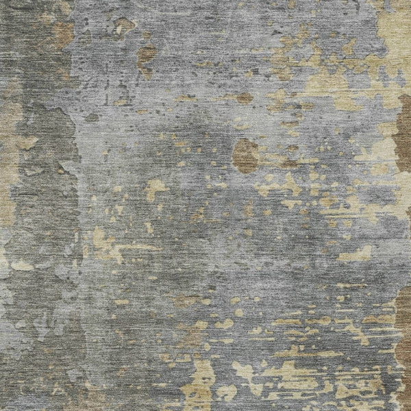 Homeroots 3' X 5' Abstract Washable Indoor Outdoor Area Rug For Stylish Home And Patio Décor Solutions Taupe Polyester 618245