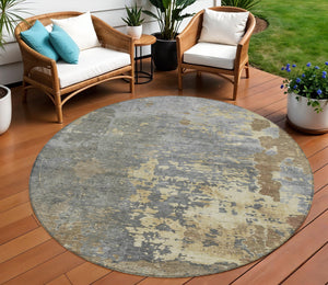 Homeroots 3' X 5' Abstract Washable Indoor Outdoor Area Rug For Stylish Home And Patio Décor Solutions Taupe Polyester 618246