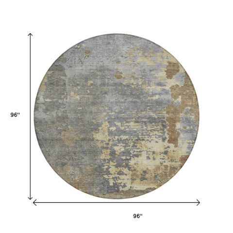 Homeroots 3' X 5' Abstract Washable Indoor Outdoor Area Rug For Stylish Home And Patio Décor Solutions Taupe Polyester 618246