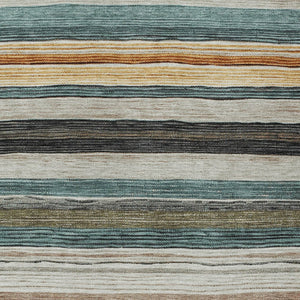 HomeRoots 5' Stylish Beige Gold & Brown Striped Washable Area Rug for Indoor & Outdoor Spaces, Durable Design 5' X 8' 618251