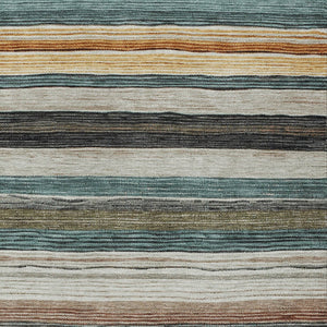 HomeRoots 5' Stylish Beige Gold & Brown Striped Washable Area Rug for Indoor & Outdoor Spaces, Durable Design 8' X 10' 618253