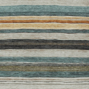HomeRoots 5' Stylish Beige Gold & Brown Striped Washable Area Rug for Indoor & Outdoor Spaces, Durable Design 9' X 12' 618254