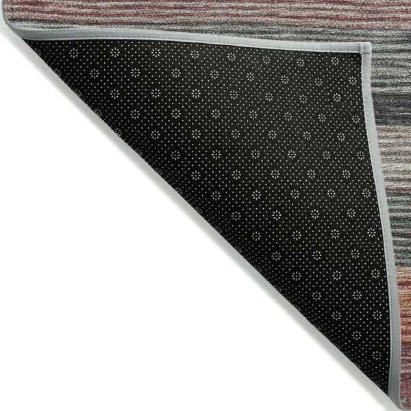 HomeRoots 5' Coastal-Inspired Striped Area Rug in Pale Aqua, Copper & Taupe - Durable, Washable & Stylish! 8' Round 618264
