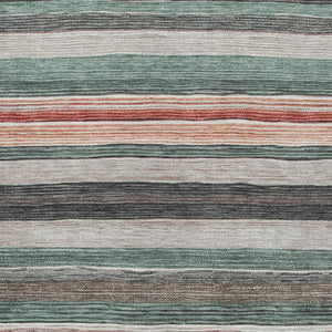 HomeRoots 5' Coastal-Inspired Striped Area Rug in Pale Aqua, Copper & Taupe - Durable, Washable & Stylish! 8' X 10' 618265