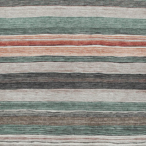 HomeRoots 5' Coastal-Inspired Striped Area Rug in Pale Aqua, Copper & Taupe - Durable, Washable & Stylish! 10' X 14' 618267