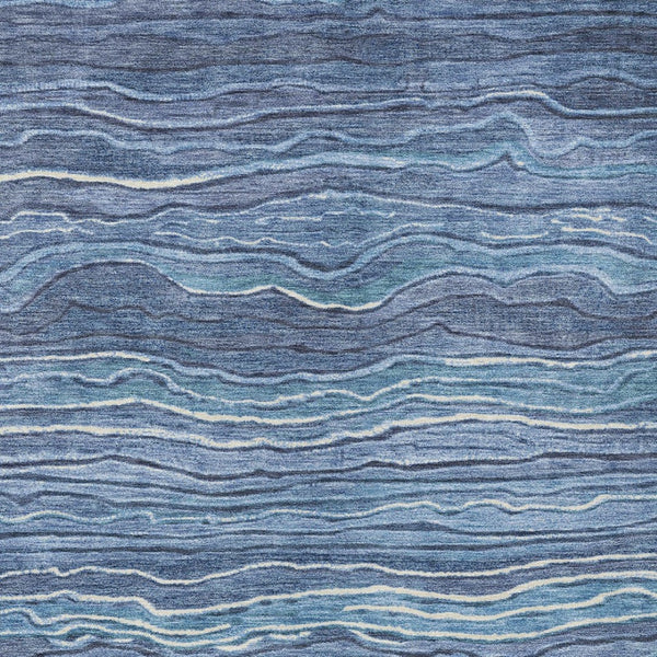 Homeroots 3' Indoor Outdoor Abstract Area Rug - Washable, Stain Resistant, Perfect For High Traffic Spaces Blue Polyester 618269