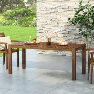 Christopher Knight Home® - Noble House - Nola Outdoor Rustic Acacia Wood Dining Table, Dark Brown