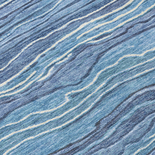 Homeroots 3' Indoor Outdoor Abstract Area Rug - Washable, Stain Resistant, Perfect For High Traffic Spaces Blue Polyester 618270