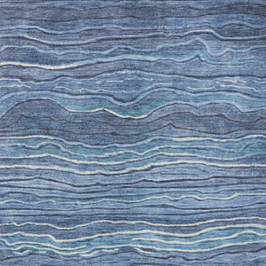 Homeroots 3' Indoor Outdoor Abstract Area Rug - Washable, Stain Resistant, Perfect For High Traffic Spaces Blue Polyester 618271