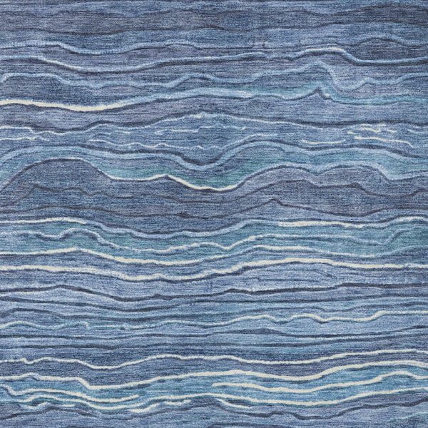 Homeroots 3' Indoor Outdoor Abstract Area Rug - Washable, Stain Resistant, Perfect For High Traffic Spaces Blue Polyester 618271