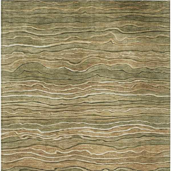 Homeroots 3' Indoor Outdoor Abstract Area Rug - Washable, Stain Resistant, Perfect For High Traffic Spaces Fern Polyester 618275