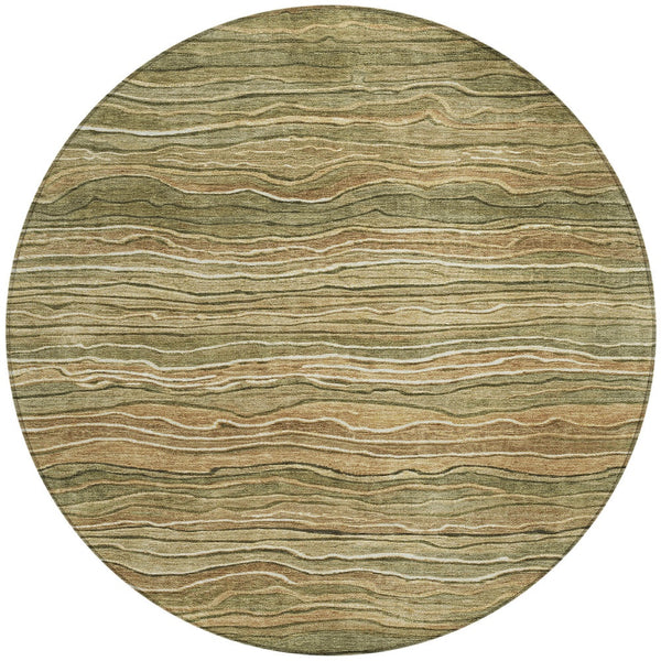 Homeroots 3' Indoor Outdoor Abstract Area Rug - Washable, Stain Resistant, Perfect For High Traffic Spaces Fern Polyester 618276