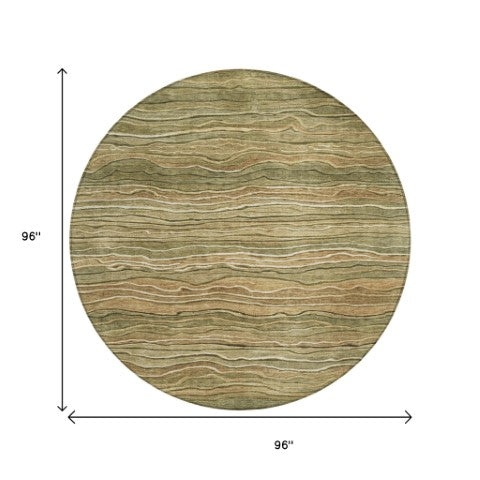 Homeroots 3' Indoor Outdoor Abstract Area Rug - Washable, Stain Resistant, Perfect For High Traffic Spaces Fern Polyester 618276