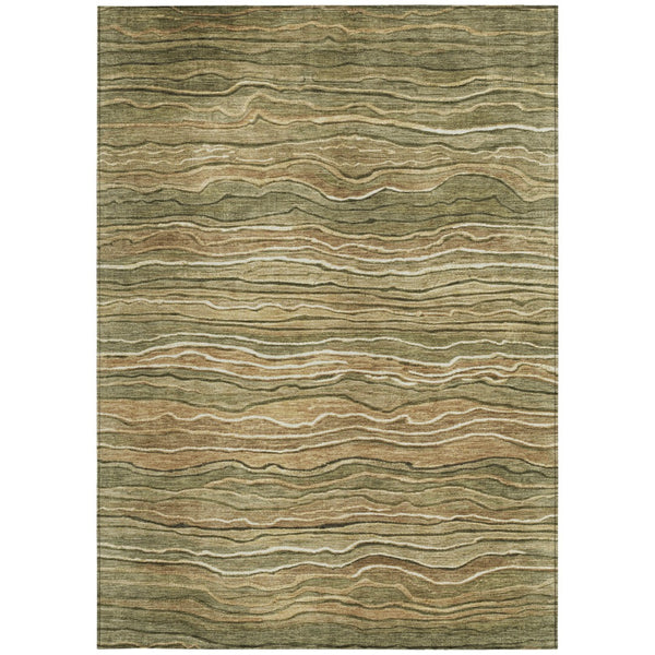 Homeroots 3' Indoor Outdoor Abstract Area Rug - Washable, Stain Resistant, Perfect For High Traffic Spaces Fern Polyester 618277
