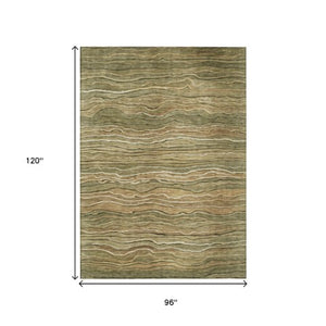 Homeroots 3' Indoor Outdoor Abstract Area Rug - Washable, Stain Resistant, Perfect For High Traffic Spaces Fern Polyester 618277