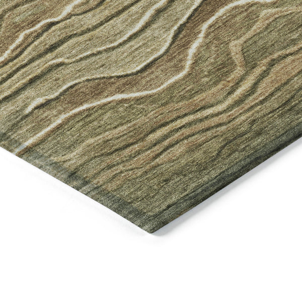 Homeroots 3' Indoor Outdoor Abstract Area Rug - Washable, Stain Resistant, Perfect For High Traffic Spaces Fern Polyester 618277