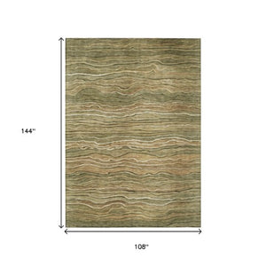 Homeroots 3' Indoor Outdoor Abstract Area Rug - Washable, Stain Resistant, Perfect For High Traffic Spaces Fern Polyester 618278