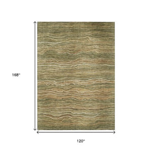 Homeroots 3' Indoor Outdoor Abstract Area Rug - Washable, Stain Resistant, Perfect For High Traffic Spaces Fern Polyester 618279