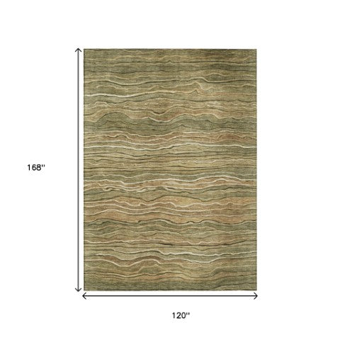 Homeroots 3' Indoor Outdoor Abstract Area Rug - Washable, Stain Resistant, Perfect For High Traffic Spaces Fern Polyester 618279