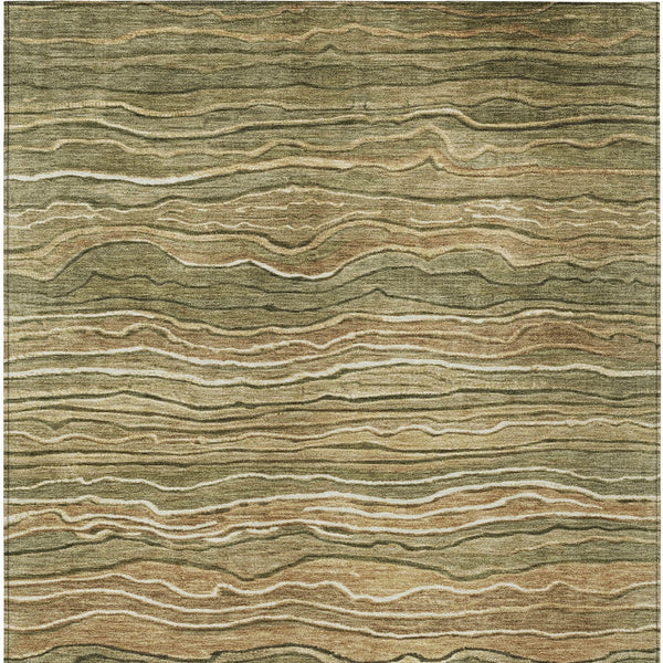 Homeroots 3' Indoor Outdoor Abstract Area Rug - Washable, Stain Resistant, Perfect For High Traffic Spaces Fern Polyester 618279