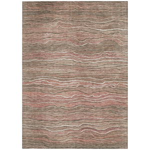 Homeroots 3' Indoor Outdoor Abstract Area Rug - Washable, Stain Resistant, Perfect For High Traffic Spaces Mocha Polyester 618280
