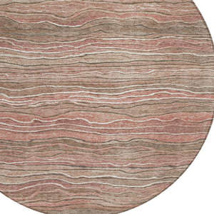 Homeroots 3' Indoor Outdoor Abstract Area Rug - Washable, Stain Resistant, Perfect For High Traffic Spaces Mocha Polyester 618282