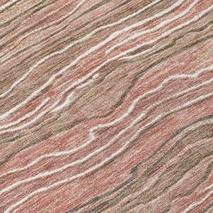 Homeroots 3' Indoor Outdoor Abstract Area Rug - Washable, Stain Resistant, Perfect For High Traffic Spaces Mocha Polyester 618282