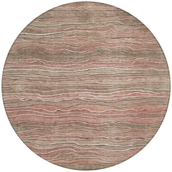 Homeroots 3' Indoor Outdoor Abstract Area Rug - Washable, Stain Resistant, Perfect For High Traffic Spaces Mocha Polyester 618282