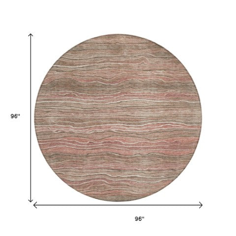 Homeroots 3' Indoor Outdoor Abstract Area Rug - Washable, Stain Resistant, Perfect For High Traffic Spaces Mocha Polyester 618282