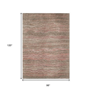 Homeroots 3' Indoor Outdoor Abstract Area Rug - Washable, Stain Resistant, Perfect For High Traffic Spaces Mocha Polyester 618283