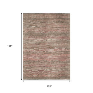 Homeroots 3' Indoor Outdoor Abstract Area Rug - Washable, Stain Resistant, Perfect For High Traffic Spaces Mocha Polyester 618285