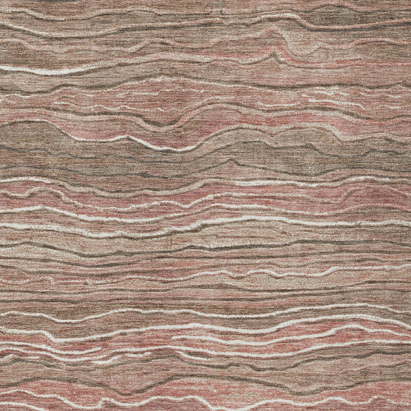 Homeroots 3' Indoor Outdoor Abstract Area Rug - Washable, Stain Resistant, Perfect For High Traffic Spaces Mocha Polyester 618285