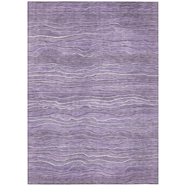 HomeRoots 5' Abstract Purple and Lavender Washable Area Rug – Durable Indoor Outdoor Design for Modern Spaces 5' X 8' 618287