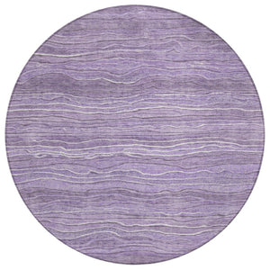 HomeRoots 5' Abstract Purple and Lavender Washable Area Rug – Durable Indoor Outdoor Design for Modern Spaces 8' Round 618288