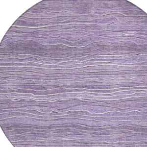 Homeroots 3' Indoor Outdoor Abstract Area Rug - Washable, Stain Resistant, Perfect For High Traffic Spaces Purple Polyester 618288