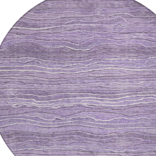 Homeroots 3' Indoor Outdoor Abstract Area Rug - Washable, Stain Resistant, Perfect For High Traffic Spaces Purple Polyester 618288