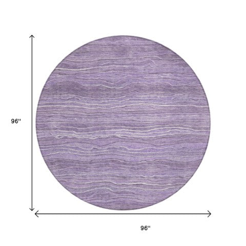 Homeroots 3' Indoor Outdoor Abstract Area Rug - Washable, Stain Resistant, Perfect For High Traffic Spaces Purple Polyester 618288