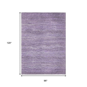 Homeroots 3' Indoor Outdoor Abstract Area Rug - Washable, Stain Resistant, Perfect For High Traffic Spaces Purple Polyester 618289