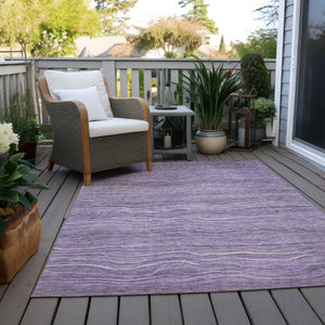 Homeroots 3' Indoor Outdoor Abstract Area Rug - Washable, Stain Resistant, Perfect For High Traffic Spaces Purple Polyester 618289