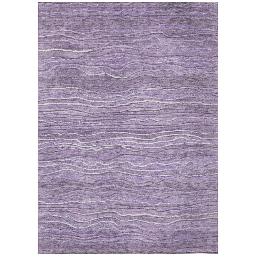 HomeRoots 5' Abstract Purple and Lavender Washable Area Rug – Durable Indoor Outdoor Design for Modern Spaces 8' X 10' 618289