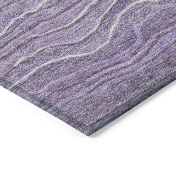 Homeroots 3' Indoor Outdoor Abstract Area Rug - Washable, Stain Resistant, Perfect For High Traffic Spaces Purple Polyester 618289