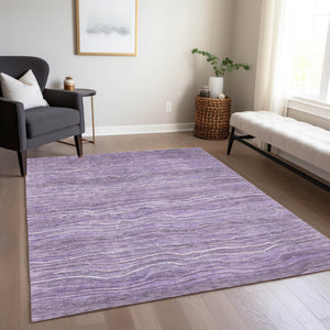 Homeroots 3' Indoor Outdoor Abstract Area Rug - Washable, Stain Resistant, Perfect For High Traffic Spaces Purple Polyester 618289